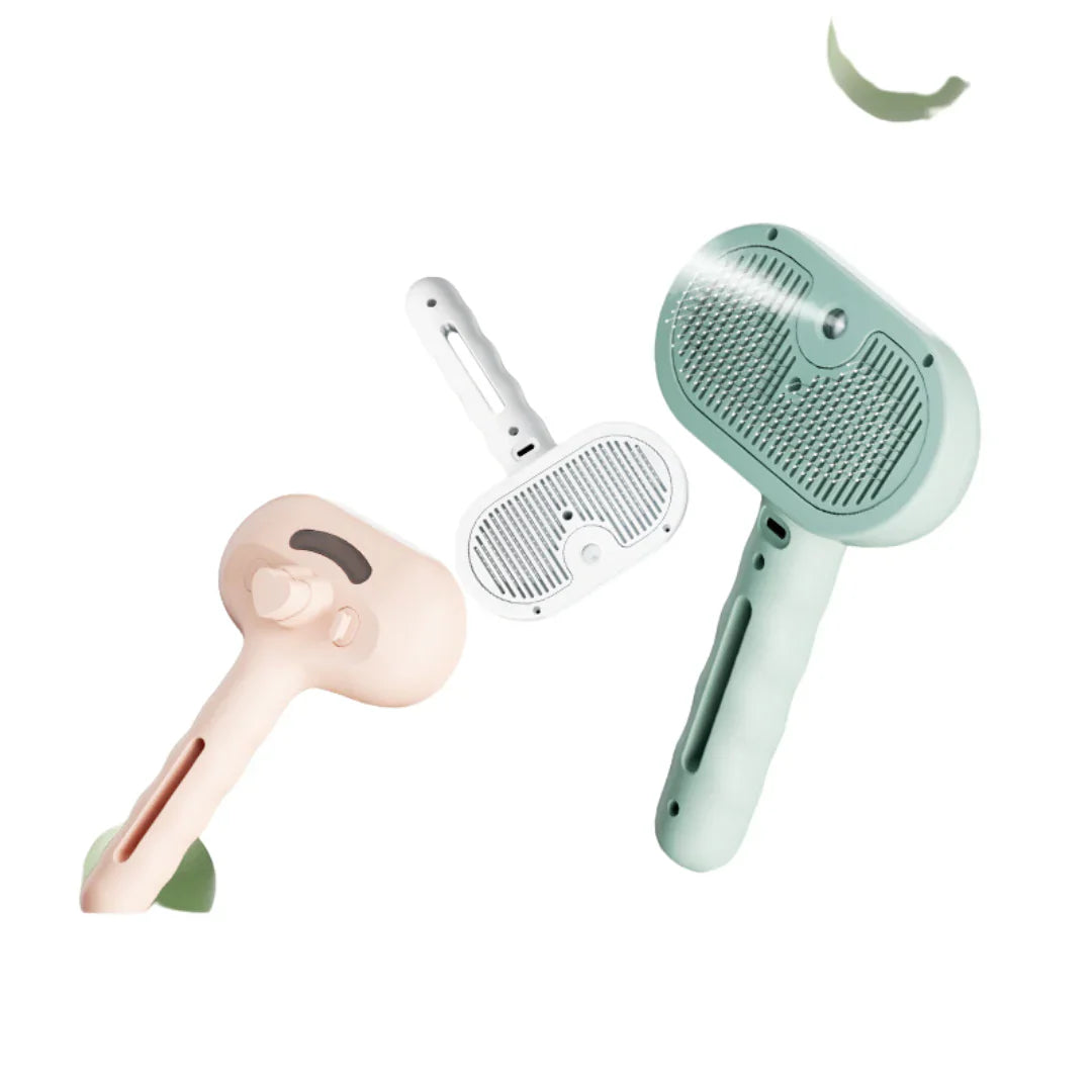 Premium pet brush with steam function